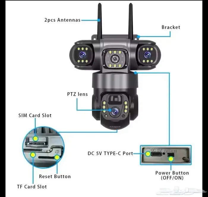 كاميرا مراقبة ذكية طاقة شمسيه 360 درجه 1