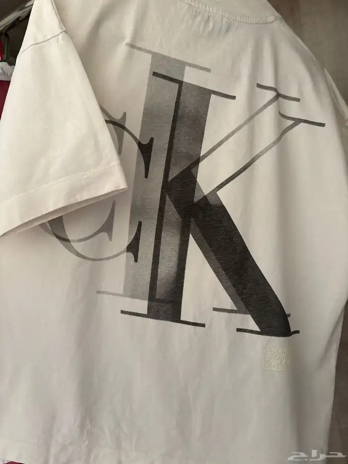 تيشرت Calvin Klein Jeans أصلي   لون أوف وايت   رجالي نسائي 4
