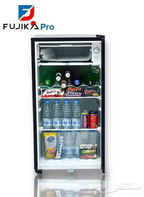 ثلاجة زجاج باب واحد لون اسود قزاز مع فريزر ثلاجات 2