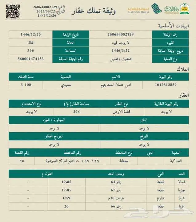 ارض للبيع الحناكية على شارع 30 0