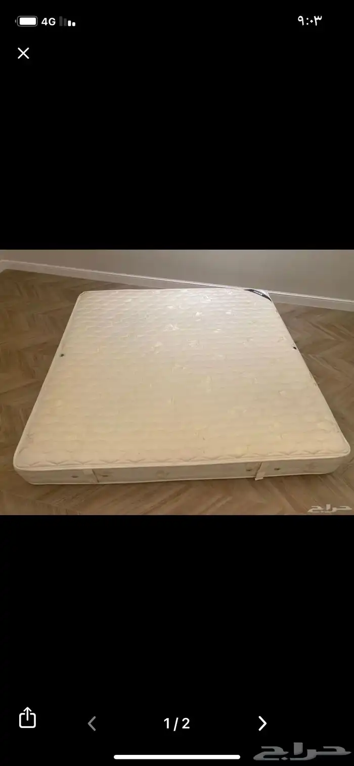 مرتبة بحالة جيدة مقاس مترين في مترين وعمق 20 سم 0