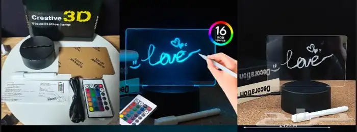 لوحة رسائل مع أقلام و حامل مضيء   مفيده جدا 1