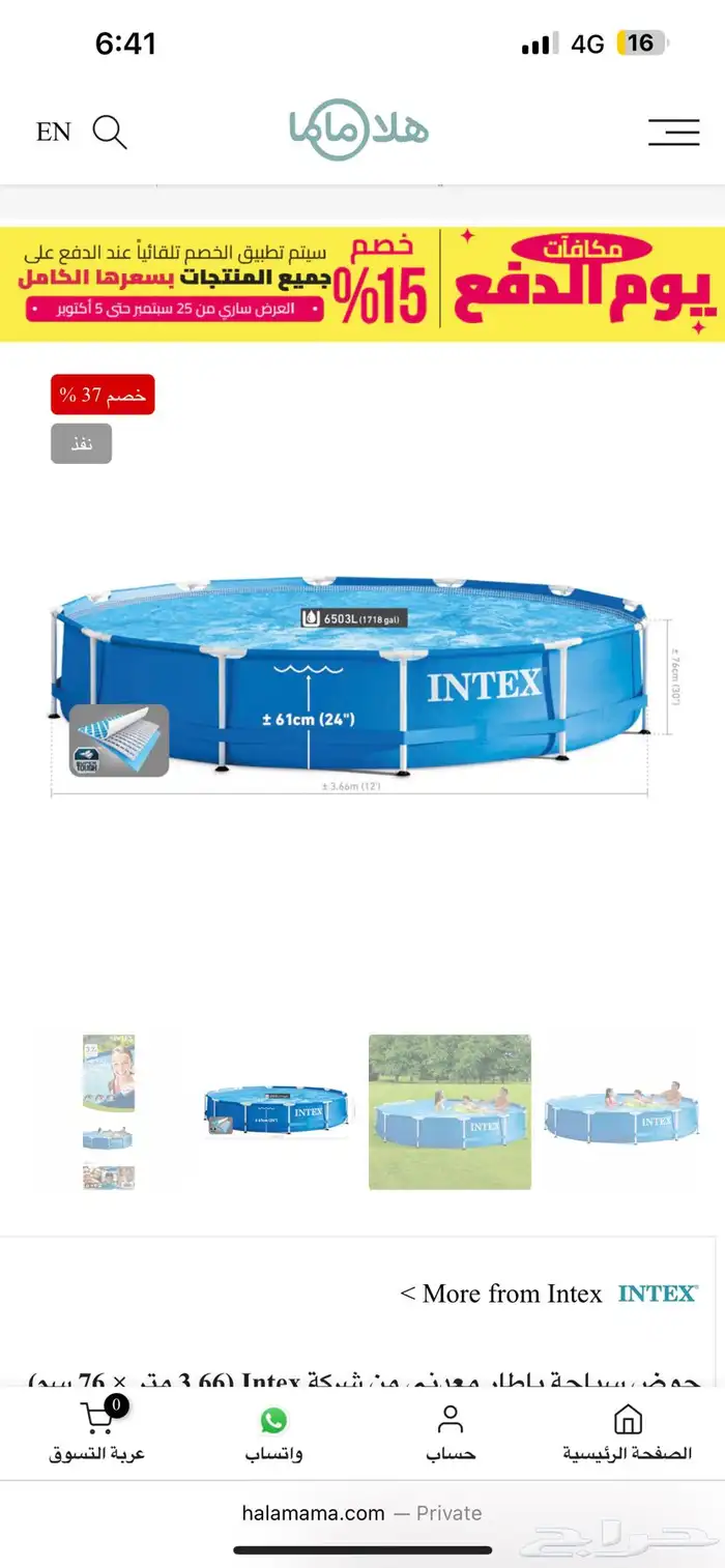 للبيع المستعجل مسبح انتكس كبير مع مضخة الفلتر 1