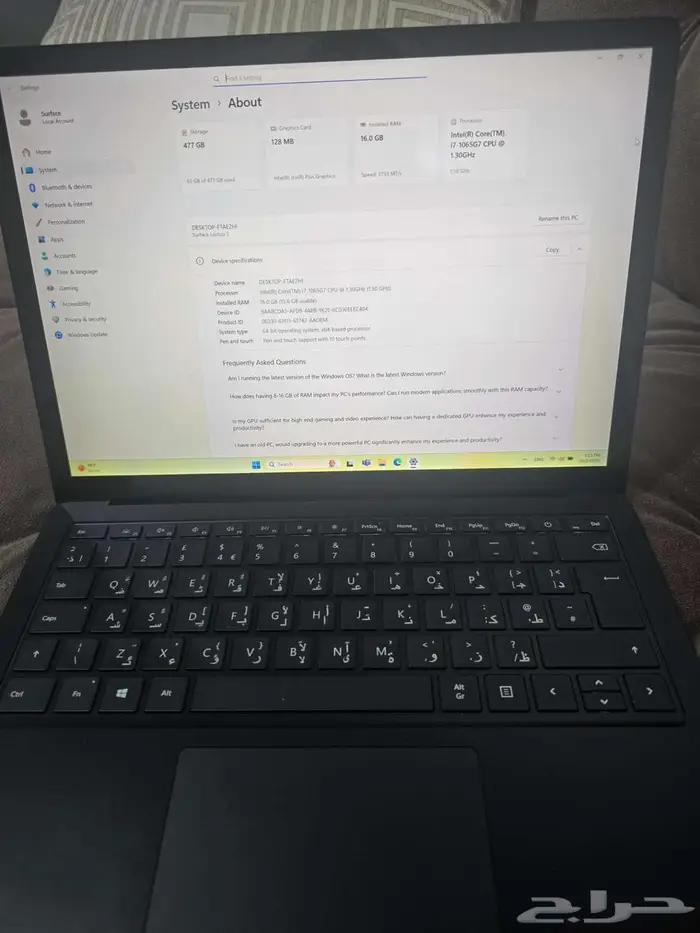 لاب توب Microsoft Surface 3_ I7_16GB_512 GB M2 1