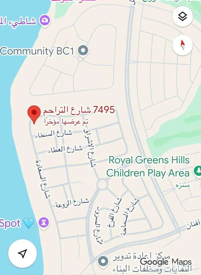 للبيع أرض في مدينة الملك عبدالله الاقتصادية   حي المروج 1