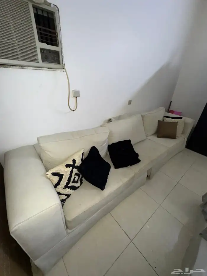 كنب مستعمل حرف L 3 قطع بيج 3