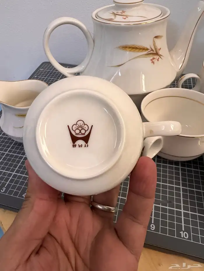 طقم شاي قهوة بورسلان كوري أصلي   علامة (نادر جدا ) 2