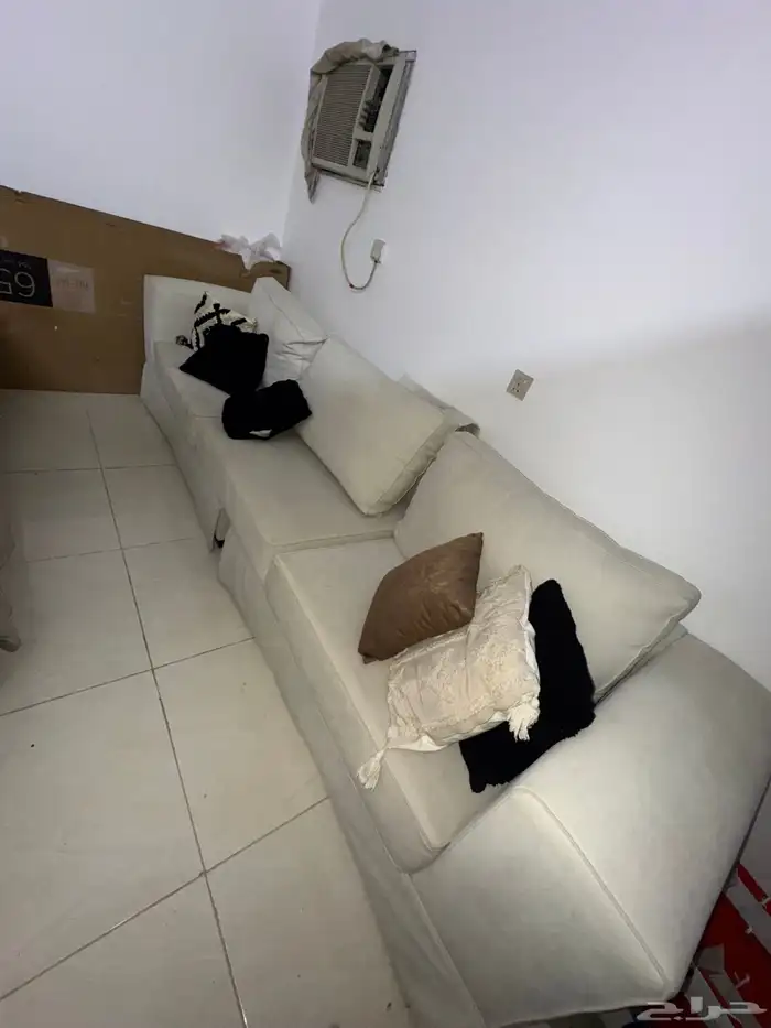 كنب مستعمل حرف L 3 قطع بيج 4