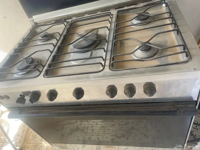 فرن غاز ستانلس ستيل   خمس عيون   مستعمل للبيع 2