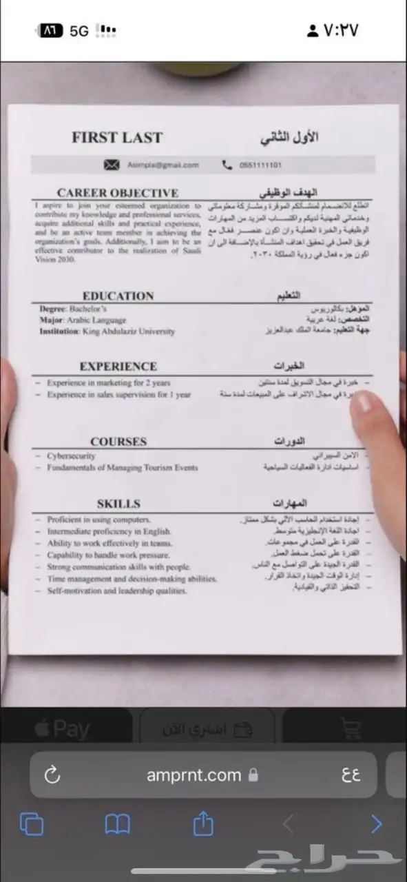 سي في احترافي 3
