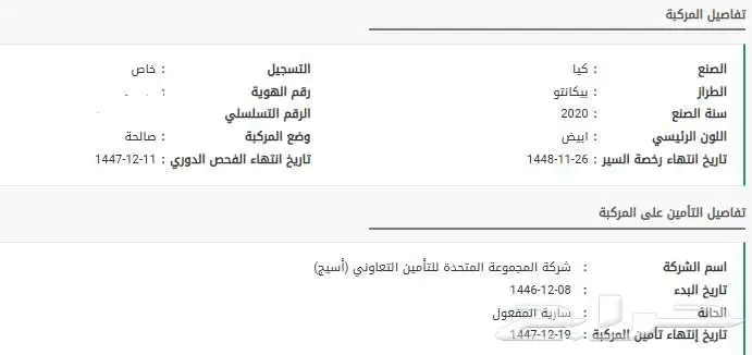 للبيع كيا بيكانتو 2020 16