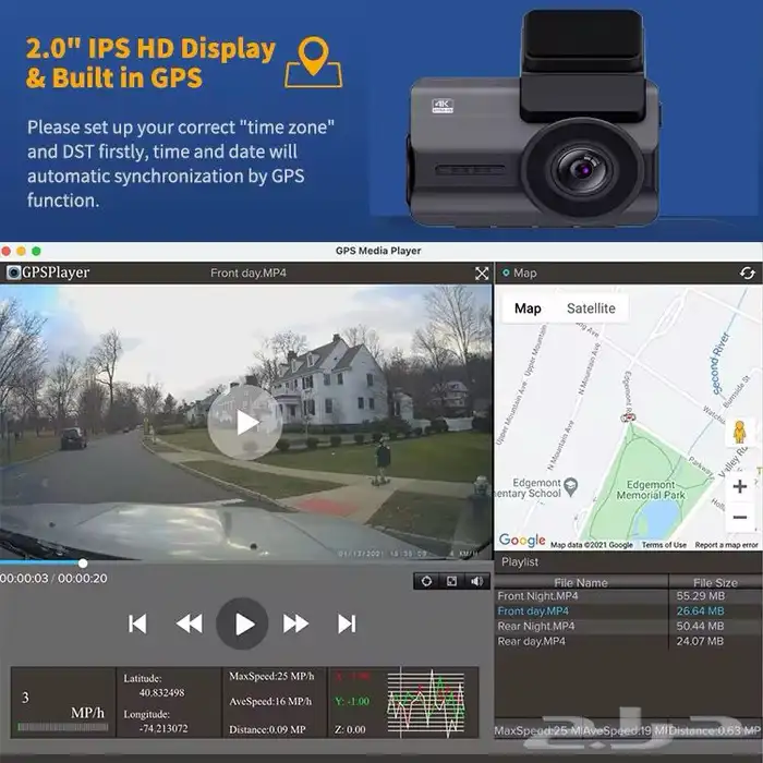 داش كام M20 امامي و خلفي مكثفات و عدسة سوني 5