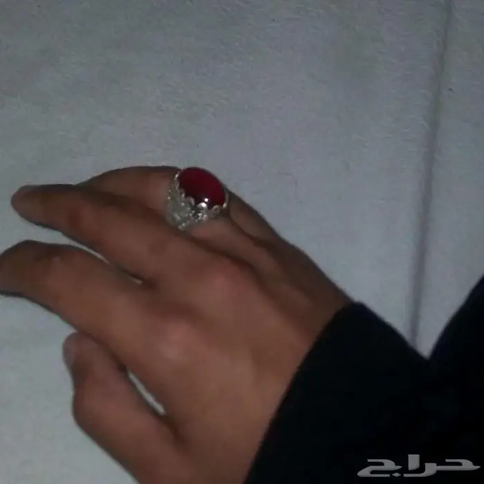 خاتم عقيق يماني احمر مميز وراهي 5