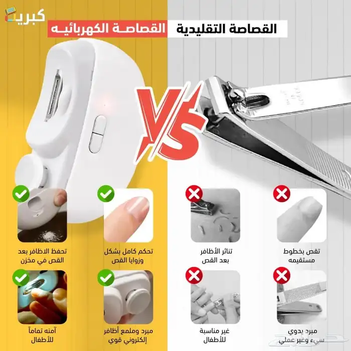 عرض قصاصة اظافر كهربائية 2 في 1   مجموعة مبارد مجانية 3