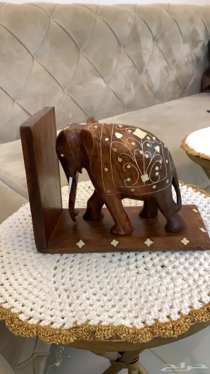 تمثال خشبي على شكل فيل - عمل يدوي قديم 2