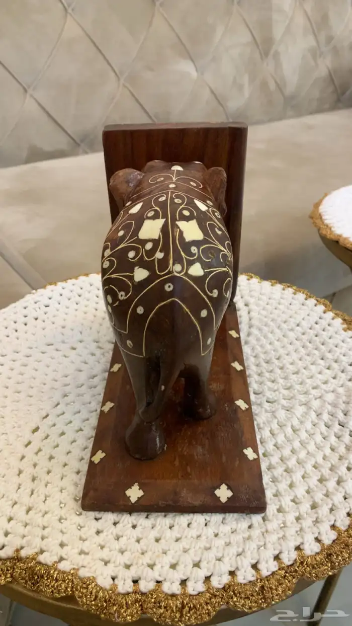 تمثال خشبي على شكل فيل - عمل يدوي قديم 3