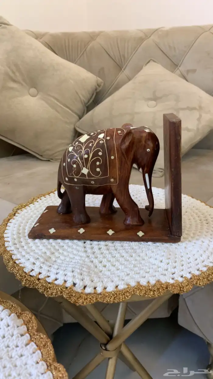 تمثال خشبي على شكل فيل - عمل يدوي قديم 4