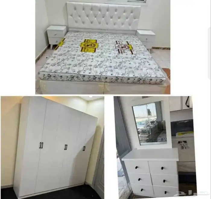 غرفة نوم كاملة  أثاث منزلي  سرير ودولاب وبطانيات 9