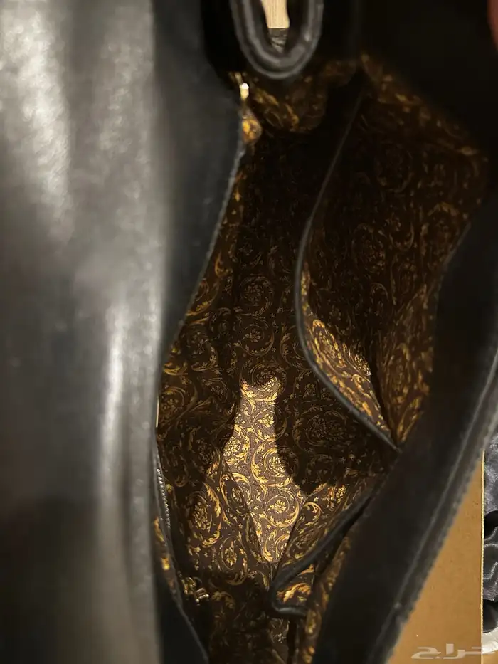 شنطة فرزاتشي Versace Black Barocco Embroidered Bag Purse 5