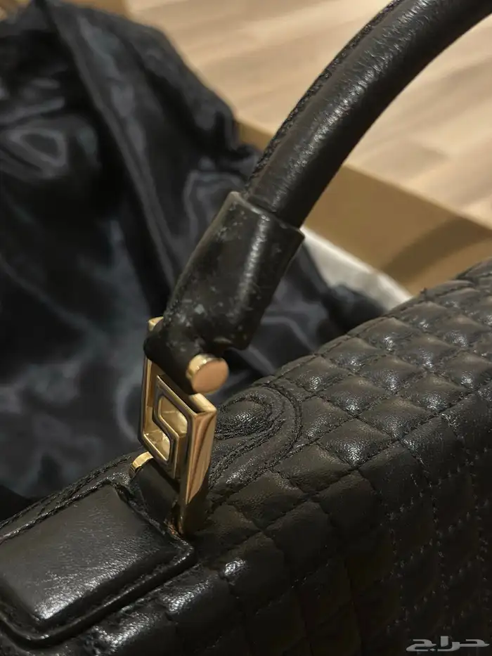 شنطة فرزاتشي Versace Black Barocco Embroidered Bag Purse 3