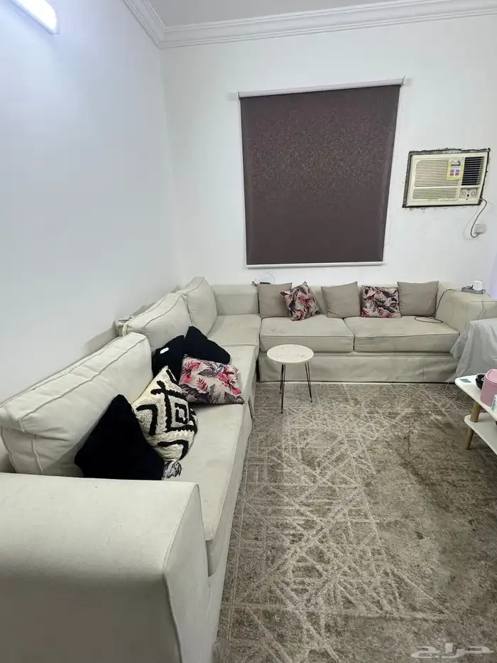 كنب مستعمل حرف L 3 قطع بيج 6