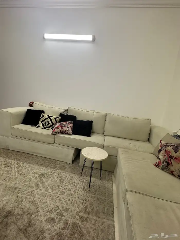 كنب مستعمل حرف L 3 قطع بيج 8