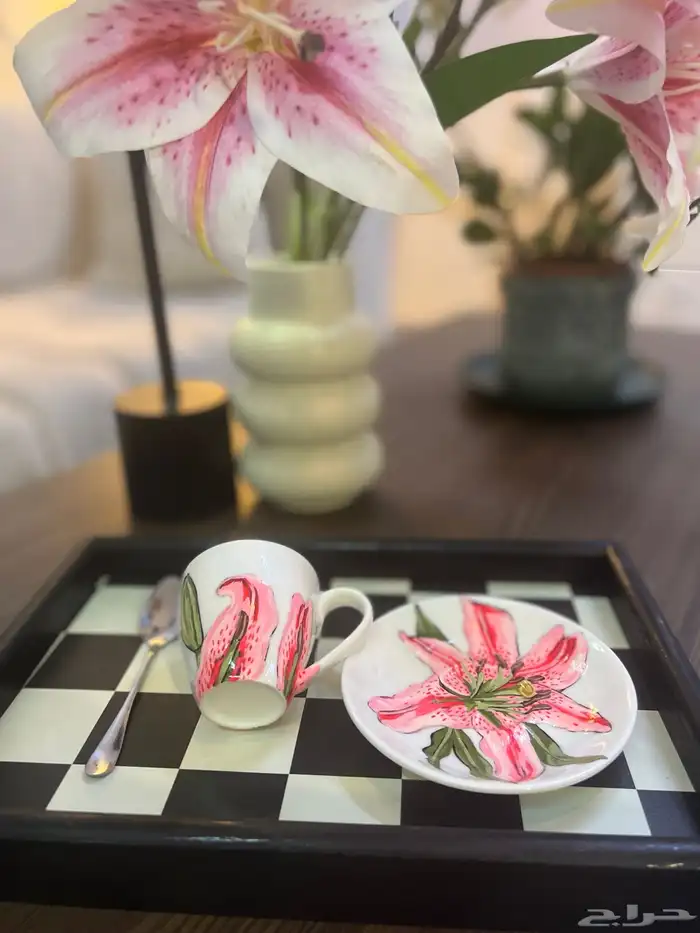 كوب اسبريسو رسم يدوي 0