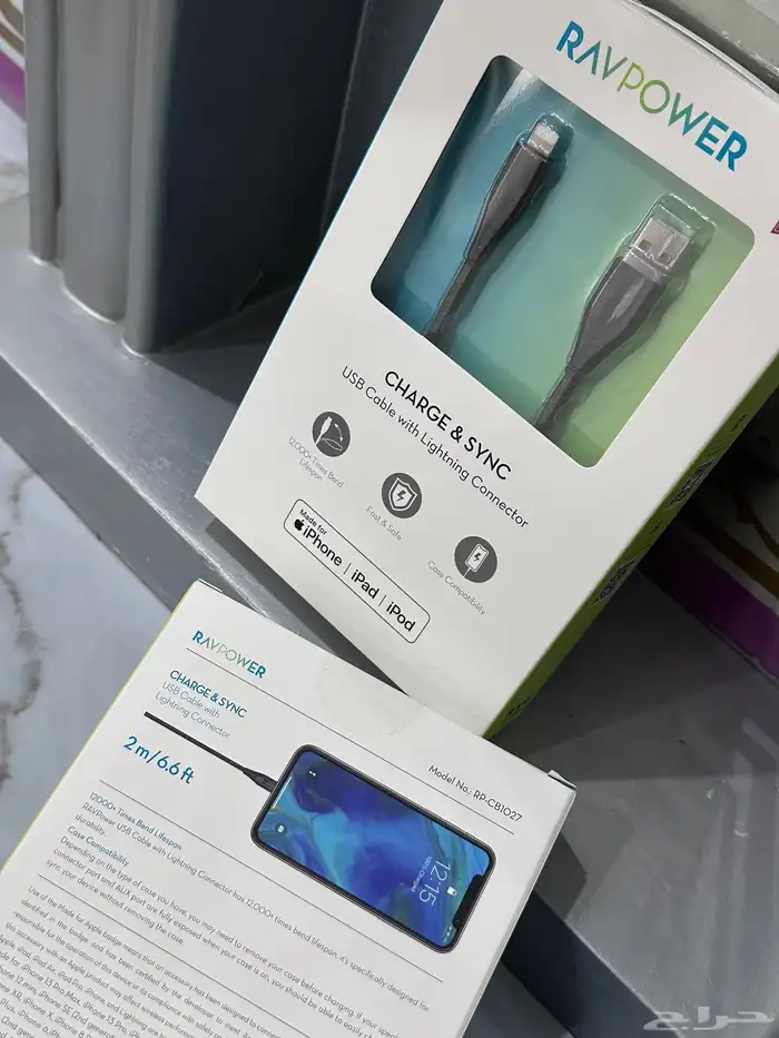 سلك شاحن انكر الأصلي من USB الى ايفون بطول 2 م - اسود 4