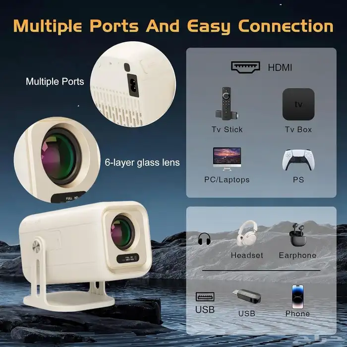 new office home indoor out door protable projector 12