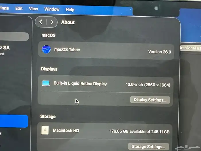 ماك بوك Air M2 شبه جديد مع كامل مع كامل أغراضه للبيع 10
