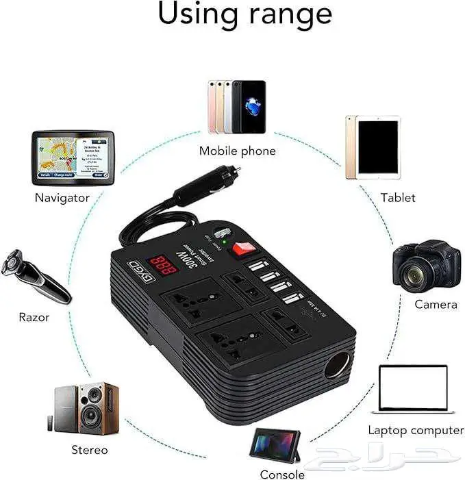 محول طاقة لتشغيل الاجهزة الكهربائية في لسيارة 0