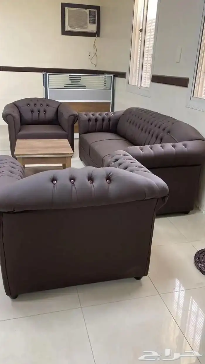 في موجود كنب جلد جديد مادل أمريكي او ايكيا موجود طغم كامل 0