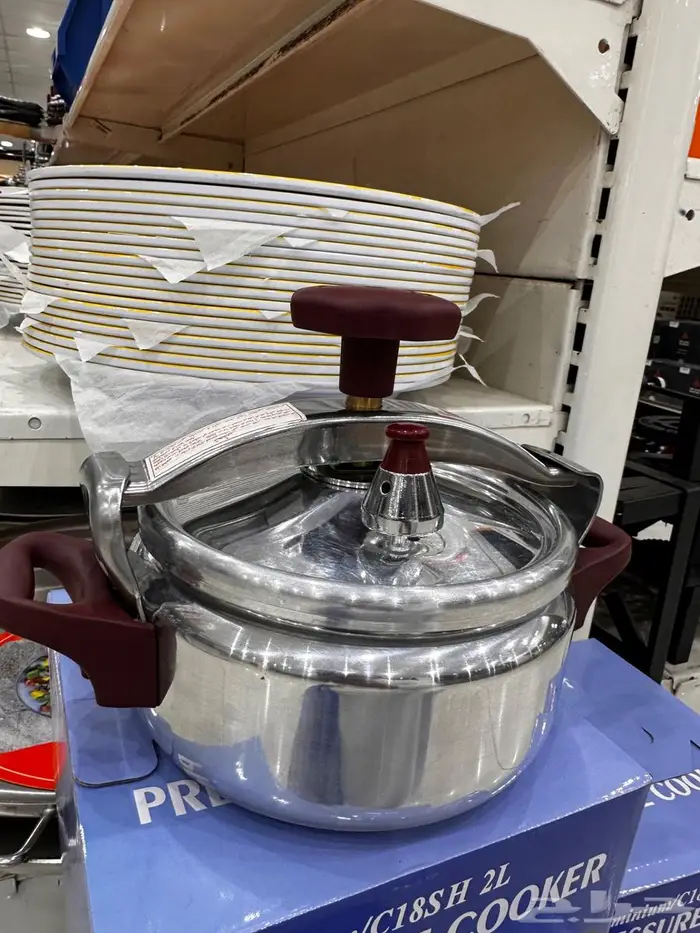 كاتم قدر صغط مفلطح 2 لتر عنابي 1