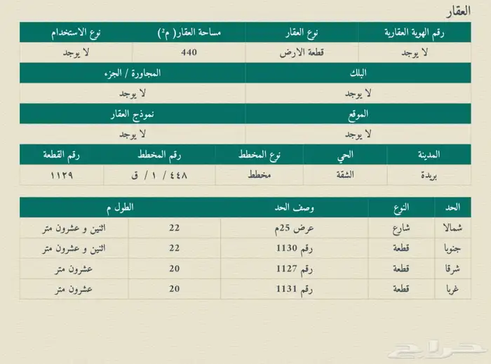 ارض تجارية بحي الشقة بمساحة (400 متر ) 7