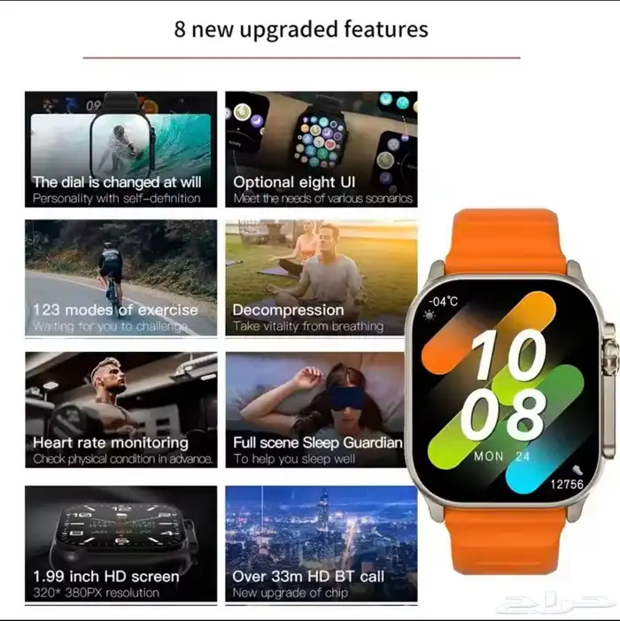 ساعة ذكية اصليه و مقاومة للماء 0