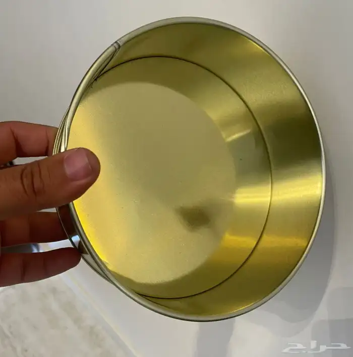 تنك تمر دائري ذهبي فارغ كيلو و اثنين كيلو 2