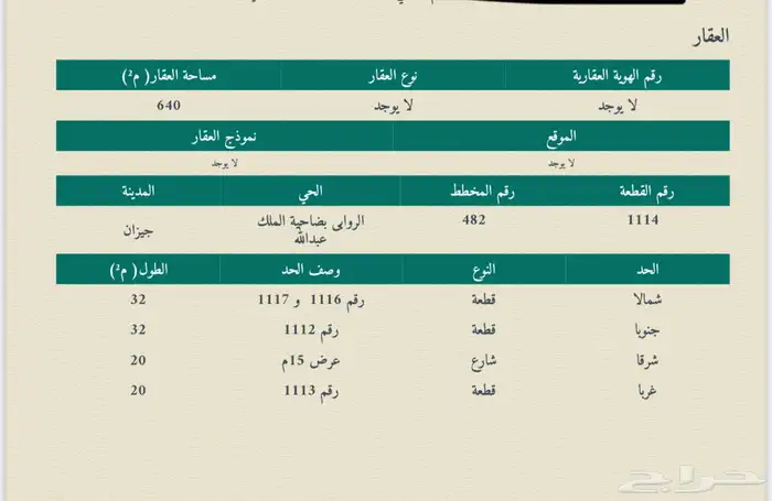 قطعه للبيع مخطط الروابي 482 2