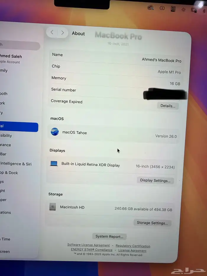 Macbook 16 inch M1 Pro 6