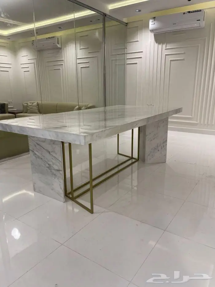 طاولة طعام سفرة رخام اصلي و ستيل بسعر مميز 1