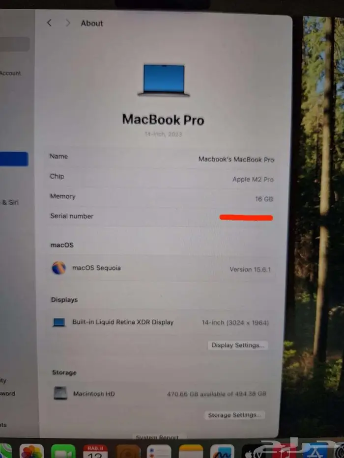 Macbook Pro M2 Pro بطارية 98 3