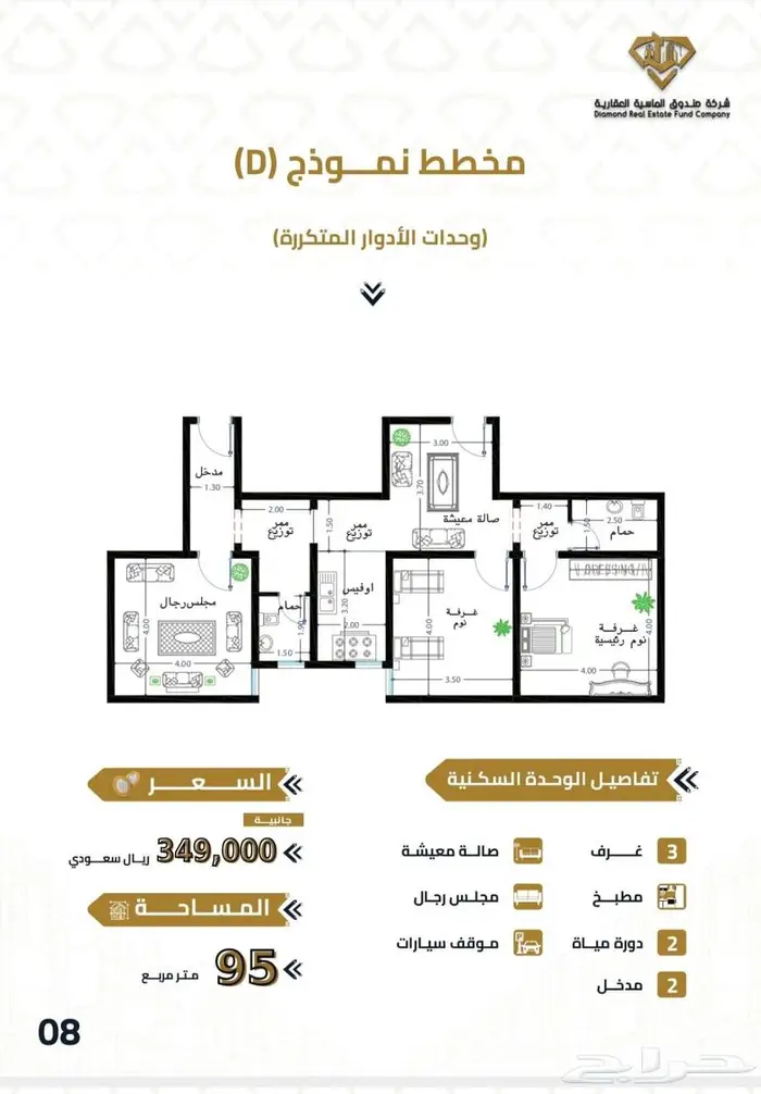 شقة للبيع ب 300 الف3 غرف بجوار جامع.حي الهجرة داخل حدالحرم 4