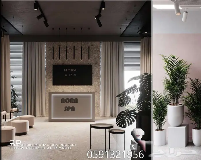 تصميم داخلي ديكور بوثات معارض و محلات تصميم سبا و صالون محل 12