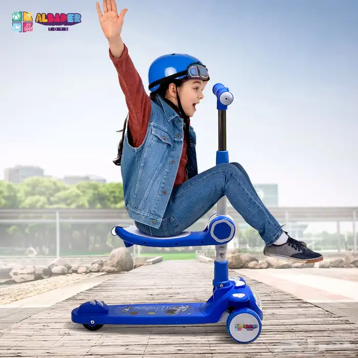 سكوتر اطفال بدوي بتصميم مع مقعد قابل للطي - سكوتر دفع 5