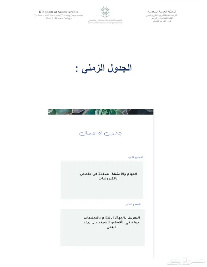 تقرير تدريب تعاوني 0