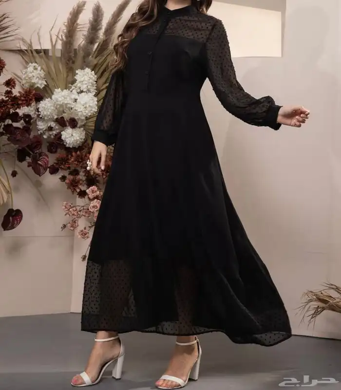 فستان اسود جميل وراقي 2