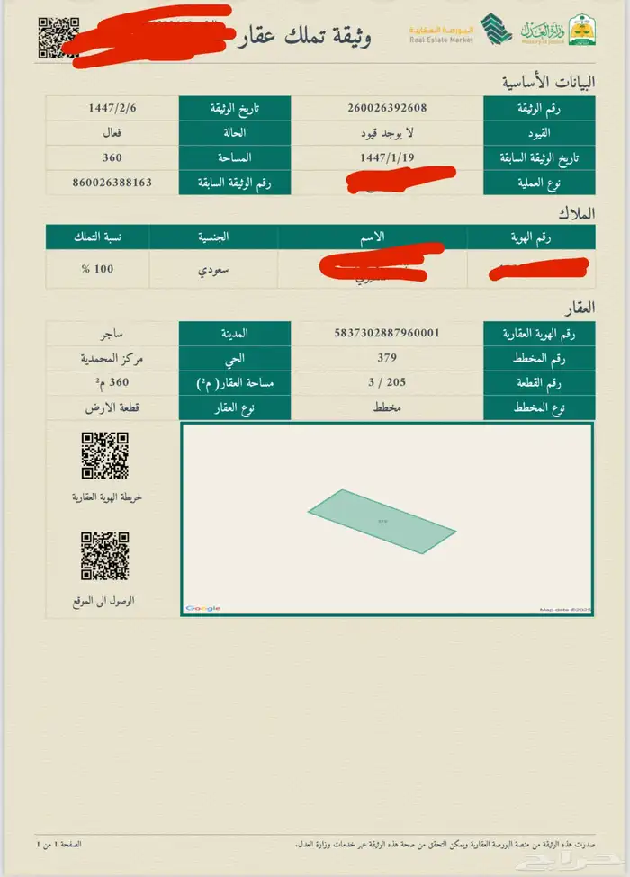 للبيع ارض سكنية في مركز المحمدية بسعر مناسب 2