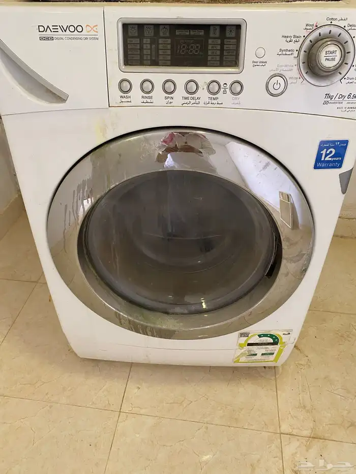 مجفف ملابس حراري حالة ممتاز و غسالة ملابس 12 كيلو الحالة جي 2