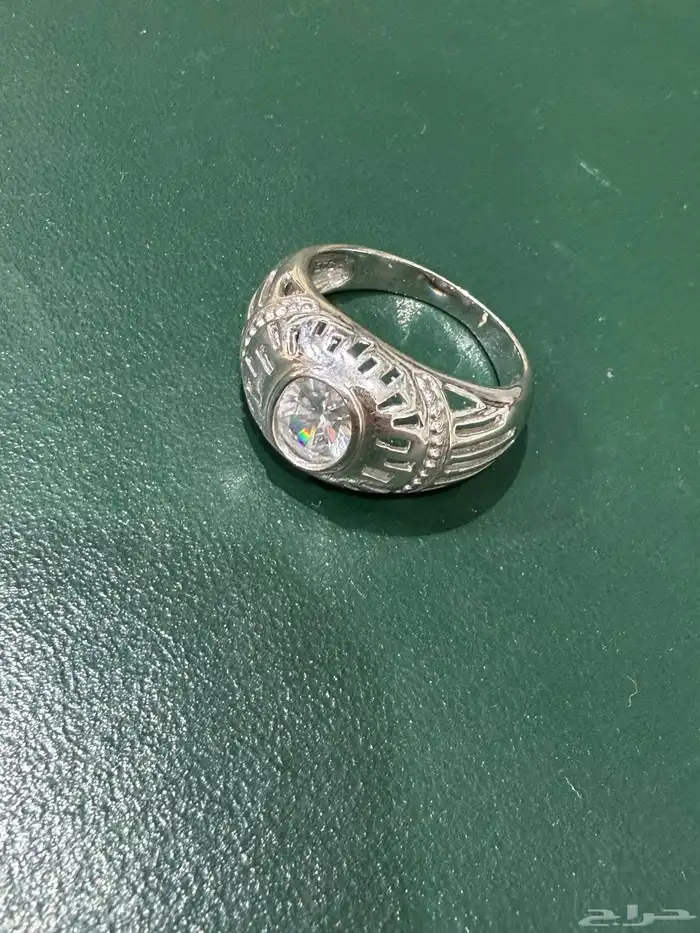 خاتم فضه إيطالي راقي وفاخر عيار 925 بفص زركون 3