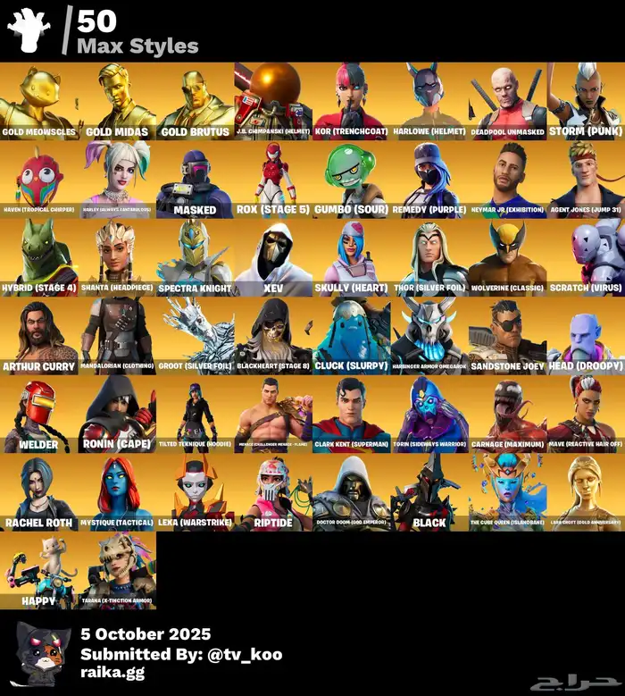 حساب فورت للبيع فيه اكس كريتوس ونوادر 1