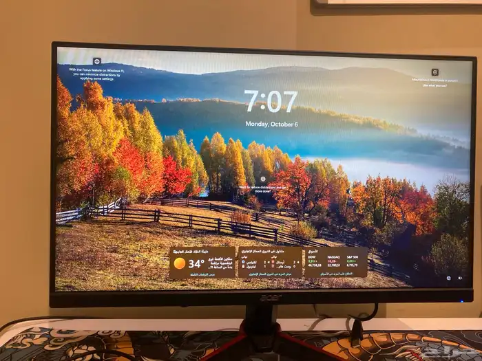 شاشه قيمنق acer بكرتونها و اسلاكها 0